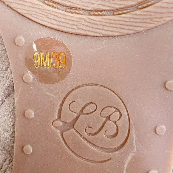 Lucky Brand "Lakyn" Taupe Perforated Peep Toe Ankle Boots/Booties Women's Size 9 - Picture 11 of 11